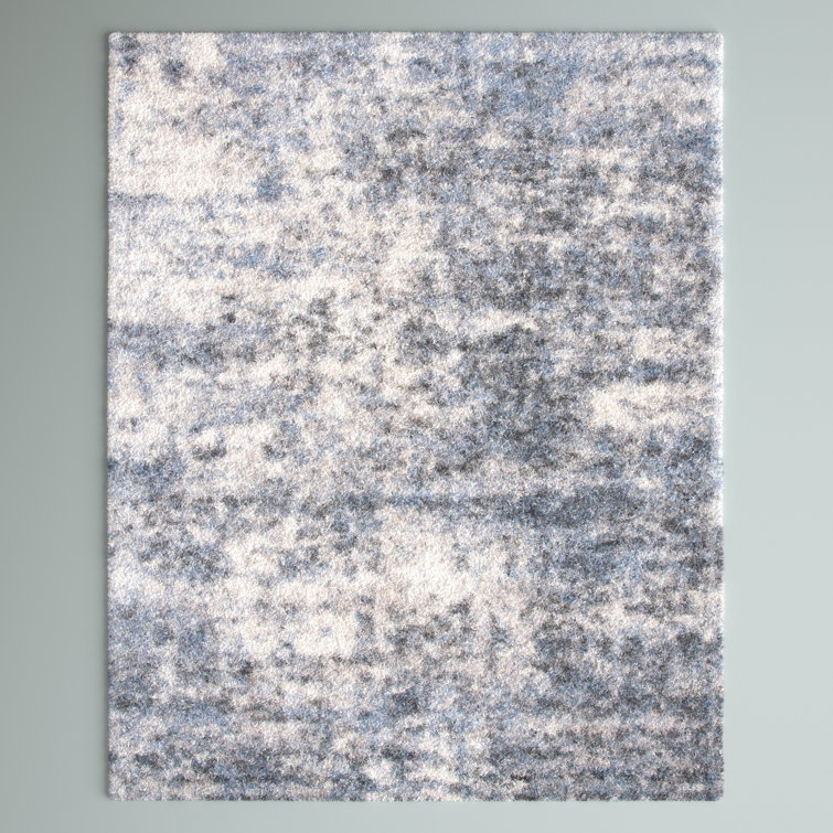 Steelside™ Adeline Abstract Area Rug in Ivory/Blue & Reviews Wayfair
